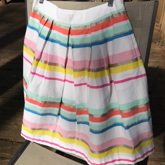 Kate Spade Ribbon Cape Rainbow Stripe Skirt - Picture 5 of 6